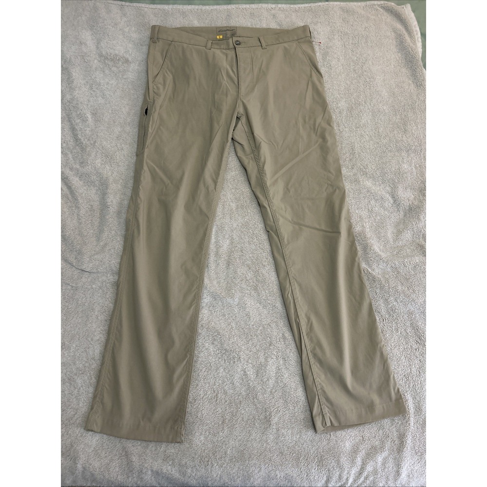 Eddie Bauer Travex Mens 38x34 Khaki Hiking Stretch Outdoor Travel Pants Workwear